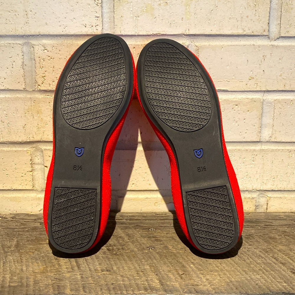 Rothy's Red Knit Flats with Blue Trim - Picture 5 of 6